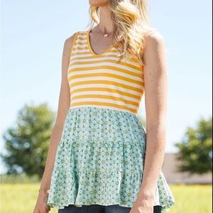 Matilda Jane Sunshine Ahead Sleeveless Top Size Small